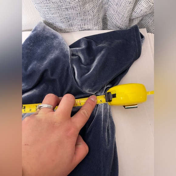 Revelry Giselle Velvet Wrap Gown Dress Sz 6 in Desert Blue - Picture 6 of 9